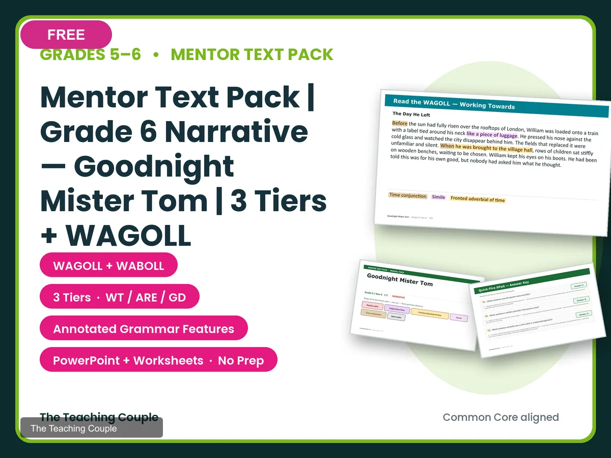 Cover of The WAGOLL Writing Pack — Goodnight Mister Tom