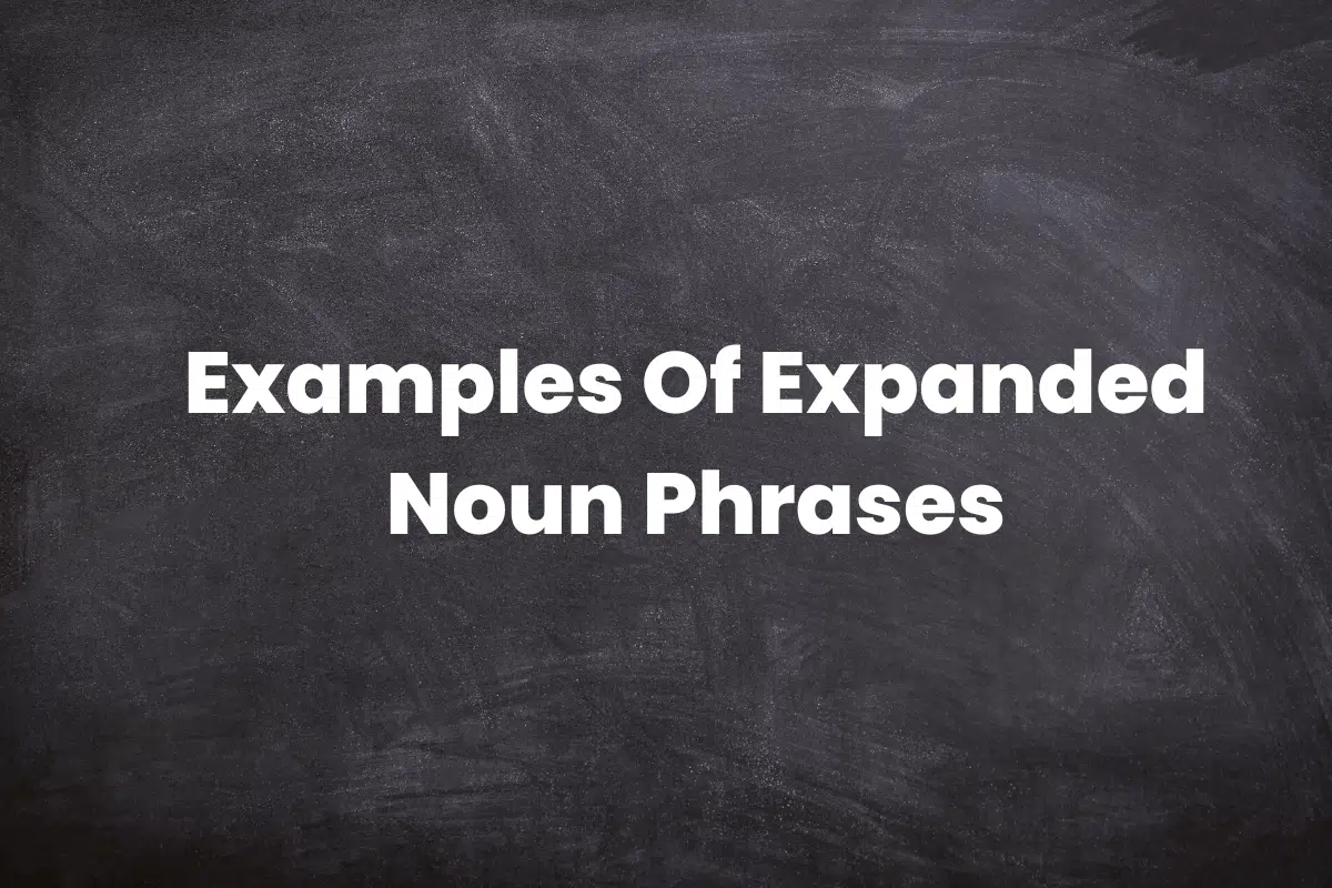 Examples Of Expanded Noun Phrases