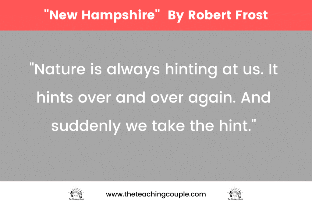 "New Hampshire"  By Robert Frost