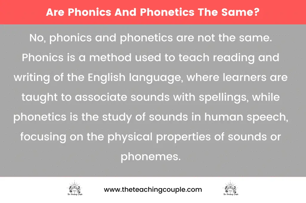 Are Phonics And Phonetics The Same?