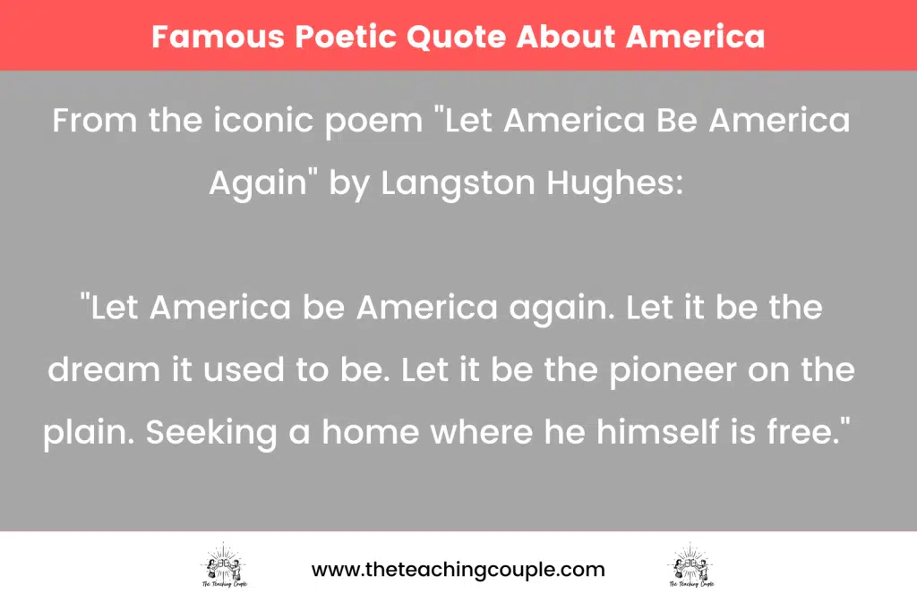 Famous Poetic Quote About America