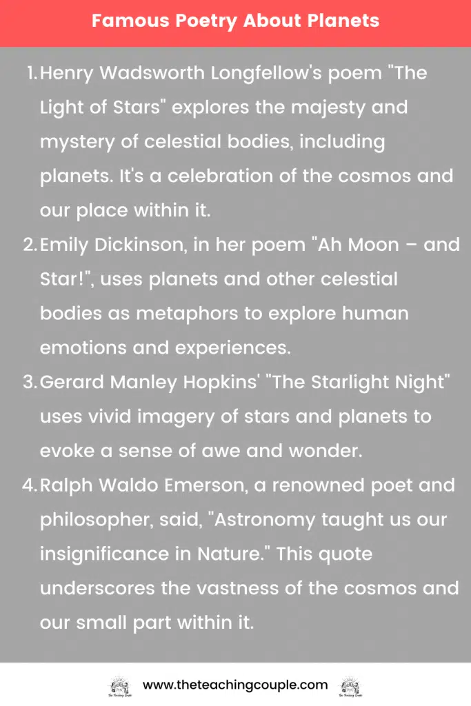 Famous Poetry About Planets