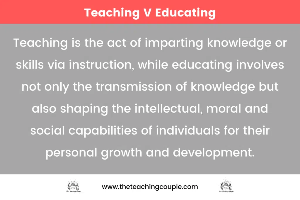 Teaching V Educating