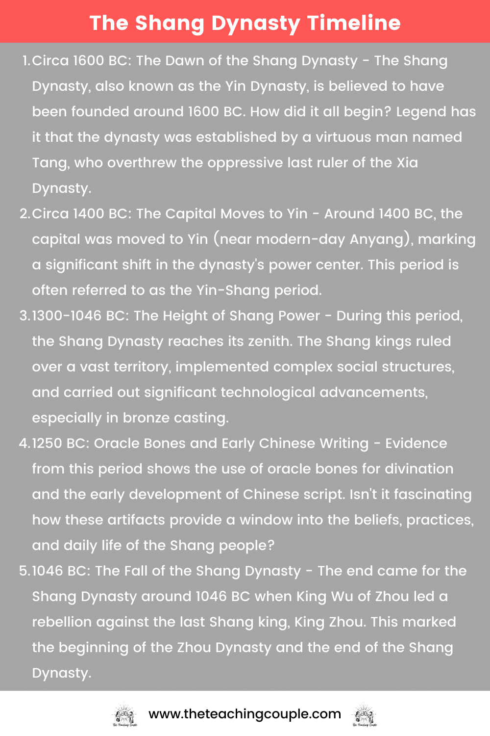 The Shang Dynasty Planning Overview The Teaching Couple The Shang Dynasty Planning Overview The Teaching Couple