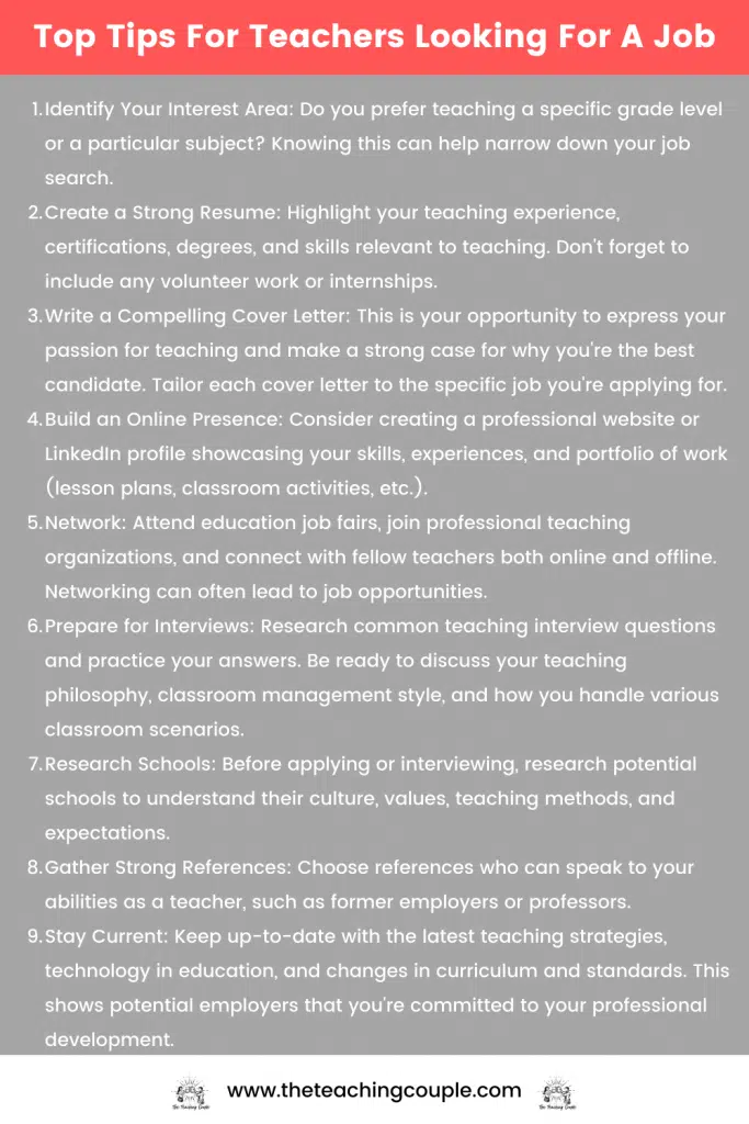 Top Tips For Teachers Looking For A Job